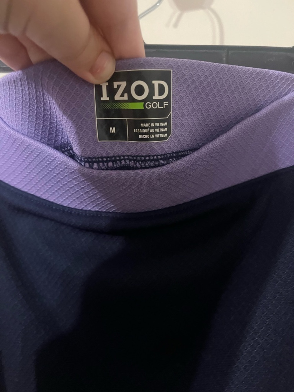 Izod Navy Golf Skirt with Lavender Waistband Trim - Picture 4 of 4
